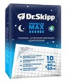 Пеленки гигиенические супервпитывающие одноразовые Dr. Skipp Premium Max 60x60 (10 шт.) 33029