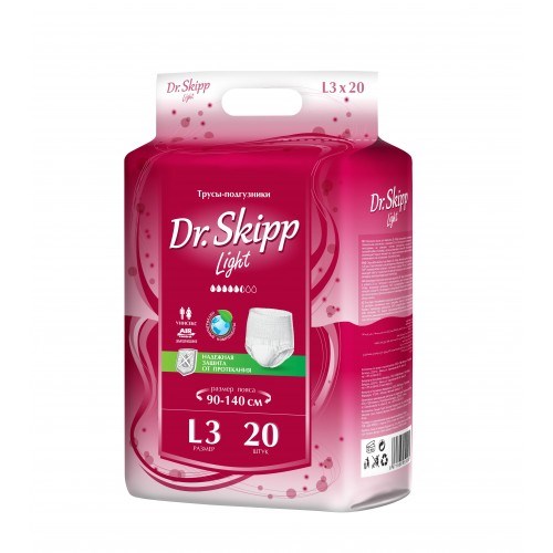 Трусы-подгузники для взрослых Dr Skipp Light р-р L-3 32039 - фото 6258