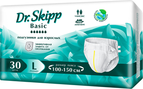 Подгузники для взрослых Dr Skipp Basic L (100-150 см) 31075